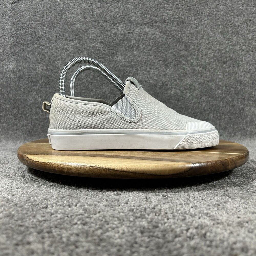 Adidas Originals Nizza CG6917 Women's Sz 5 Gray Casual Skate Slip On Shoes Used